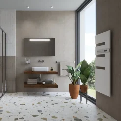 SERENIS Sèche-serviette connecté mât à droite, 500W, Anthracite (850549)