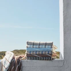 Serviette bleu en coton organique H60x40cm