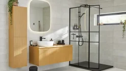 Serviette de bain blanche et beige galet Elland 150 x 100 cm GoodHome
