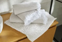 Serviette de bain blanche et beige galet Elland 150 x 100 cm GoodHome