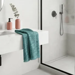 Serviette de bain bleu nil 140 x 70 cm, GoodHome Sary