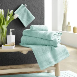Serviette de toilette 50 x 90 cm eponge unie tendresse Celadon
