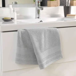 Serviette de toilette 50 x 90 cm Tendresse gris perle
