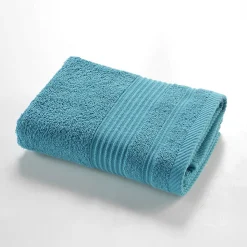 Serviette de toilette 50 x 90 cm eponge unie tendresse Bleu Paon