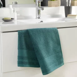 Serviette de toilette 50 x 90 cm eponge unie tendresse Emeraude