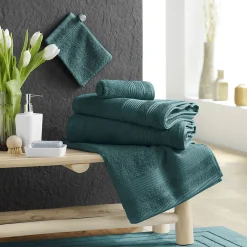 Serviette de toilette 50 x 90 cm eponge unie tendresse Emeraude