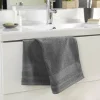 Serviette de toilette 50 x 90 cm eponge unie tendresse Anthracite