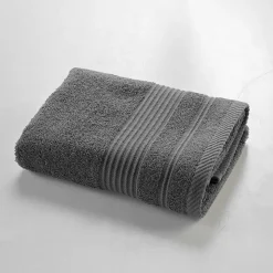 Serviette de toilette 50 x 90 cm eponge unie tendresse Anthracite
