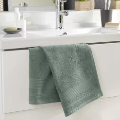Serviette de toilette 50 x 90 cm Tendresse vert cèdre