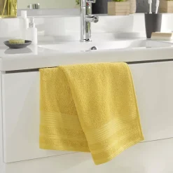 Serviette de toilette 50 x 90 cm eponge unie tendresse Mimosa