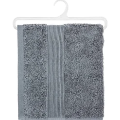 Serviette de toilette Essentiel - coton 450 gr/m² - gris anthracite 50x90 cm - Atmosphera