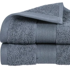 Serviette de toilette Essentiel - coton 450 gr/m² - gris anthracite 50x90 cm - Atmosphera