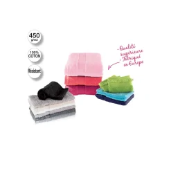 Serviette de toilette Essentiel - coton 450 gr/m² - gris anthracite 50x90 cm - Atmosphera