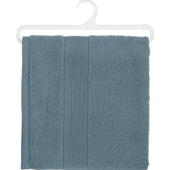 Serviette de toilette Essentiel - coton 450 gr/m² - bleu orage 50x90 cm - Atmosphera