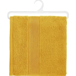 Serviette de toilette Essentiel - coton 450 gr/m² - jaune moutarde 50x90 cm - Atmosphera