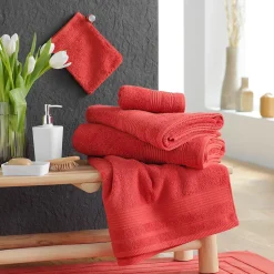 Serviette de toilette invite 30 x 50 cm Tendresse terracotta