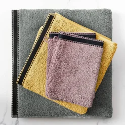 Serviette de toilette Joia - coton 550 gr/m² - jaune moutarde 50x90 cm - Atmosphera