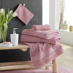 Serviette de Toilette 50x90 cm 100% Coton Rose