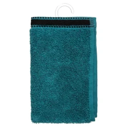 Serviette invité Joia - coton 550 gr/m² - bleu canard 30x50 cm - Atmosphera