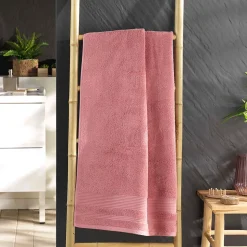 Serviette ou drap de douche 70 x 130 cm Tendresse rose