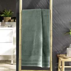 Serviette ou drap de douche 70 x 130 cm Tendresse vert cèdre