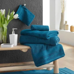 Serviette ou drap de douche 70 x 130 cm Tendresse bleu saphir