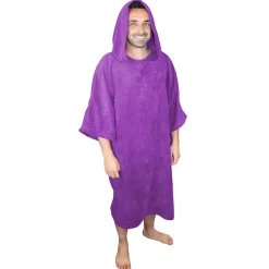 Serviette poncho de bain ou de plage - Adulte - Violet - Vivezen