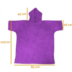 Serviette poncho de bain ou de plage - Adulte - Violet - Vivezen