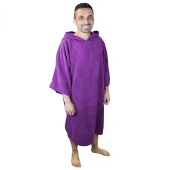 Serviette poncho de bain ou de plage - Adulte - Violet - Vivezen