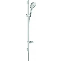 Set de douche 120 3jet avec barre Unica'S puro 90 cm et porte-savon chromé Hansgrohe Raindance Select E