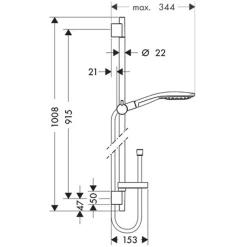 Set de douche 150 3jet avec barre Unica'S puro 90 cm et porte-savon chromé Hansgrohe Raindance Select S