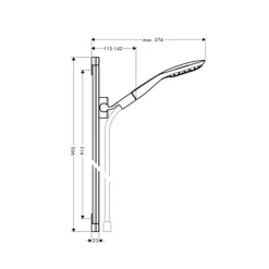 Set de douche avec barre Unica PuraVida 90 cm chromé Hansgrohe PuraVida