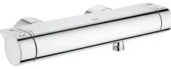 Set de douche Mitigeur thermostatique Grohtherm + Douchette Stick 1 jet, support mural, flexible, Chrome (34169001-CUBESTICK)