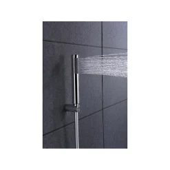 Set douche en laiton et zamak chrome avec tuyau PVC 180 cm et douchette ronde