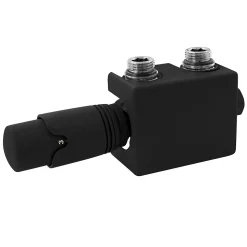 Set vanne thermostatique LuxeBath universel noir pour radiateur de salle de bain à raccord central