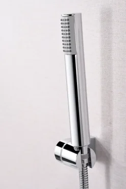 Set vascadoccia cromo en laiton et zama avec douchette ronde et flexible PVC 180 cm