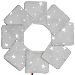 SEVIRA KIDS Lingettes bébé lavables en 100% coton 8 pièces STELLA