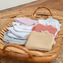 SEVIRA KIDS Lot de 8 lingettes lavables bambou et gaze de coton Jeanne