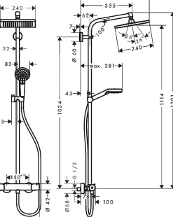 Showerpipe Crometta E 240 Set de douche 1 jet, Chrome (HG-27271000)