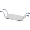 Siège de baignoire - siège de bain suspendu réglable - tabouret de salle de bain - dim. 71-81L x 22l x 18H cm - alu. HDPE blanc