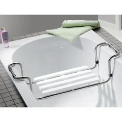 Siège de baignoire en inox extensible de 65 à 91 cm blanc charge maximale 90 Kg