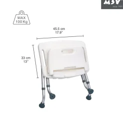 Siège de douche ajustable pliable MSV