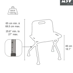 Siège de douche ajustable pliable MSV