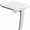 Siège de douche ARSIS escamotable avec béquille automatique - Assise blanche et piètement époxy blanc