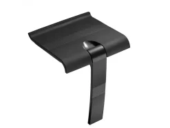 Siège de douche ARSIS escamotable avec béquille automatique - Assise blanche et piètement époxy blanc
