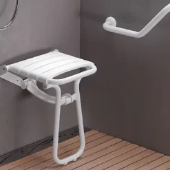 Siège de douche en aluminium blanc Godonnier charge maximale 225 kg