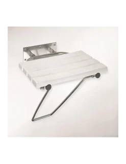Siège de douche escamotable HELP avec jambe de sécurité en acier