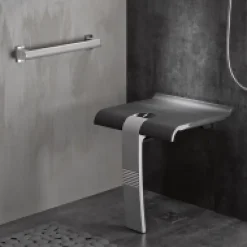 Siège de douche escamotable Arsis - Gris anthracite et Gris mat