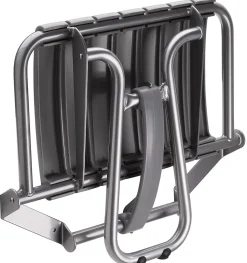 Siège de douche large et pliable, aluminium avec lattes grises, l.58,5 x H.50 x P.36 cm, Godonnier