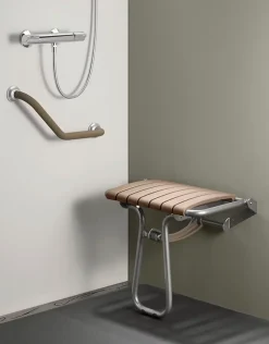 Siège de douche large lattes taupe Godonier